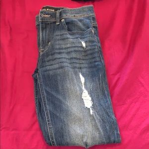 WOMENS EXPRESS RIPPED CROPPED JEAN LEGGINGS